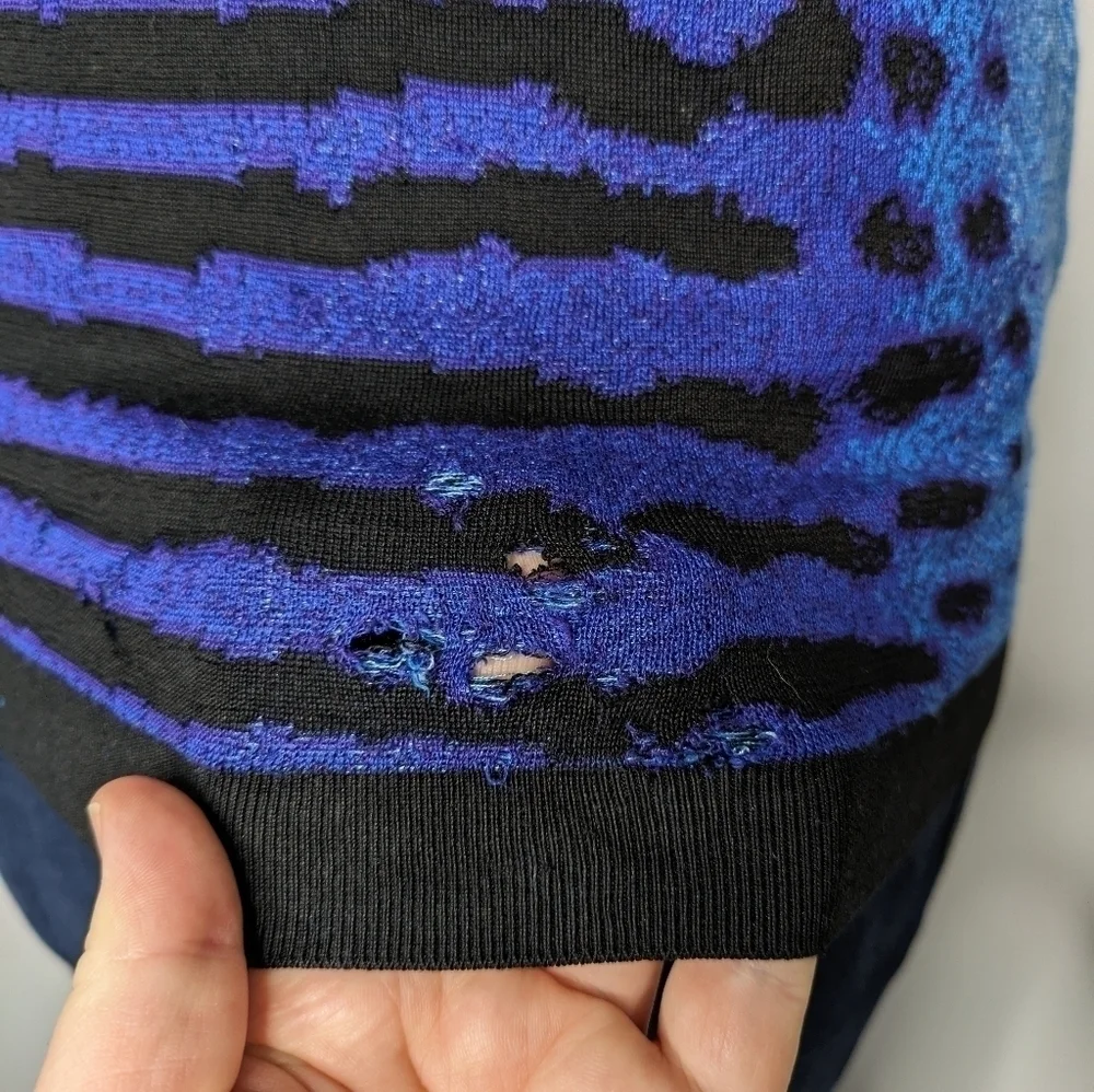 Proenza Schouler Re Edition black blue silk sweater S - Picture 3 of 12